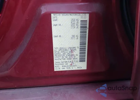 2013 Nissan Altima 2.5 S z USA, uszkodzony, nr VIN 1N4AL3AP3DN541731